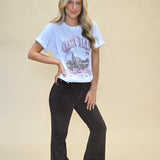 White Nashville Skyline Graphic Tee by Girl Dangerous — relaxed, vintage-style t-shirt perfect for everyday wear.