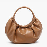 Lena Ruched Shoulder Bag w/ Round Handle: Espresso