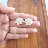 Seashell Studs - Pink Pearl // Earrings, Spring, Summer, Shell