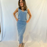 Gail Jersey Denim Midi Skirt