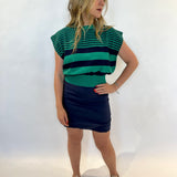 Eloan Knit Vest - Green Striped
