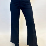 Fiona Wide Leg Jeans in Black Arrow by Dear John, front view showing high-rise fit and unfinished hem from Shear Boutique