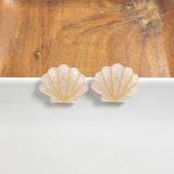 Seashell Studs - Pink Pearl // Earrings, Spring, Summer, Shell