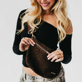 Suede Westlyn Woven Bum Bag - Chocolate
