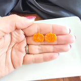 Festive Spiffy and Splendid Pumpkin Patch Stud Earrings — orange pumpkin design with a lightweight feel for everyday wear.