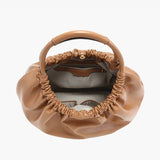 Lena Ruched Shoulder Bag w/ Round Handle: Espresso