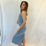 Gail Jersey Denim Midi Skirt