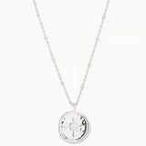 Compass Coin Necklace - Silver