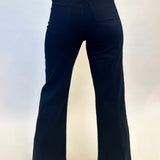 Back view of Dear John Fiona Wide Leg Jeans in Black Arrow wash featuring wide leg silhouette and raw hem, available at Shear Boutique.