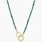 Power Gemstone Long Beaded Necklace - Malachite