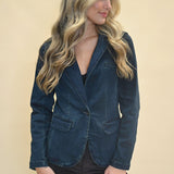 Dear John Minah Denim Blazer — a timeless wardrobe staple that blends effortless style with endless versatility for work or weekend wear.