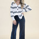 Audrey Wide Leg Cord featuring soft corduroy texture, cuffed hem, and a modern wide-leg silhouette — perfect for work or a night out.