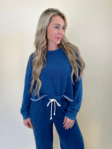 Circuit Knit Denim Sweatshirt
