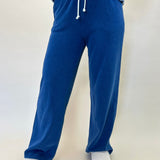 On-model front view of Z Supply Hunter Knit Denim Pant styled with the matching Circuit Sweatshirt.
