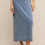 Gail Jersey Denim Midi Skirt