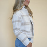 Z Supply Plaid Jacket — cozy midweight layer with classic plaid pattern and relaxed fit for effortless everyday style.