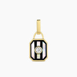 Mother of Pearl Stripe Tag Charm