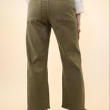Dear John Lasso barrel cargo in soft green denim — cropped fit for a modern utilitarian look