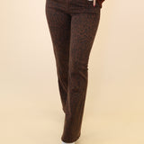 Leopard print flare jeans by Dear John — sleek slim bootcut in rich brown and black tones