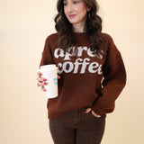 Girl Dangerous brown crewneck sweatshirt with bold white lettering and relaxed fit