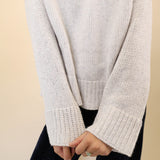 Z Supply Emerge sweater in white — knit design with elevated funnel neck detail