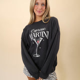 Z Supply Espresso Martini sweatshirt — oversized fit, crew neckline, and cozy black fleece
