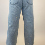 Mid rise Pistola Lexi jeans featuring bowed straight leg and star embroidery