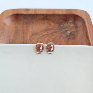 Glitter Football Studs // Game Day Earrings, Jewelry