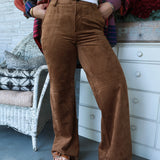 Cecile mid rise wide leg jeans for women in warm Saddle Suede wash