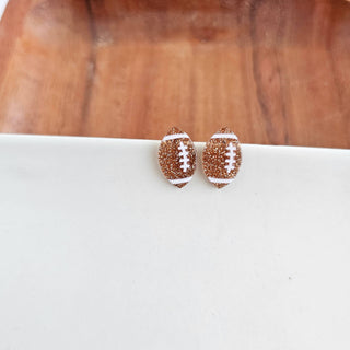 Glitter Football Studs // Game Day Earrings, Jewelry