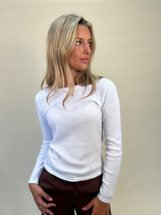 Arlet Mini Thermal Top white waffle material long sleeve