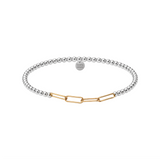 Classic Paperclip | Gold Filled Beaded Bracelet: Gold Filled / Stretchy 6.5"