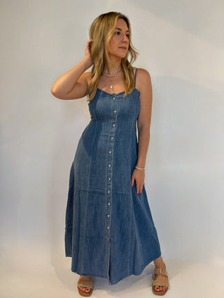 Angel Eyes Denim Midi Dress