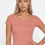 Polka Dot Reversible Cap Sleeve Top – Black
