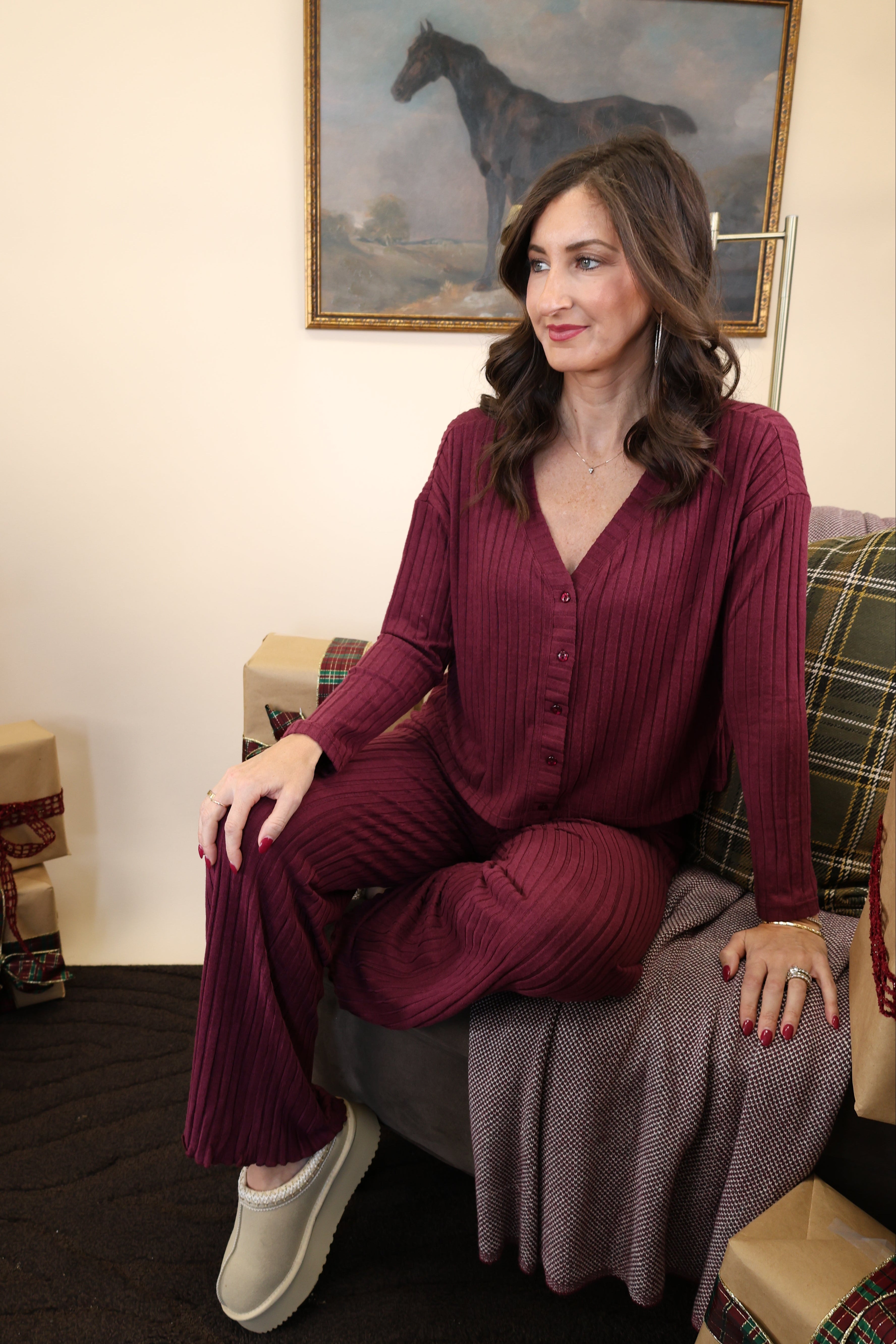 Front view of Z Supply Mara Rib Cardigan, cozy ribbed knit with button closure and v-neckline.