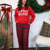Red plaid flannel lounge pant from Z Supply featuring lightweight fabric and relaxed straight leg.