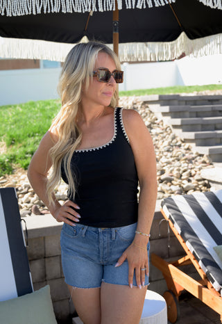 Jaidynn Rib Tank - Black