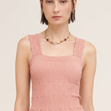Deep Sea Blue Lace Textured Top
