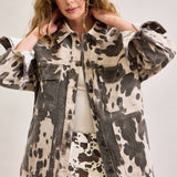 Cow Print Oversized Shacket