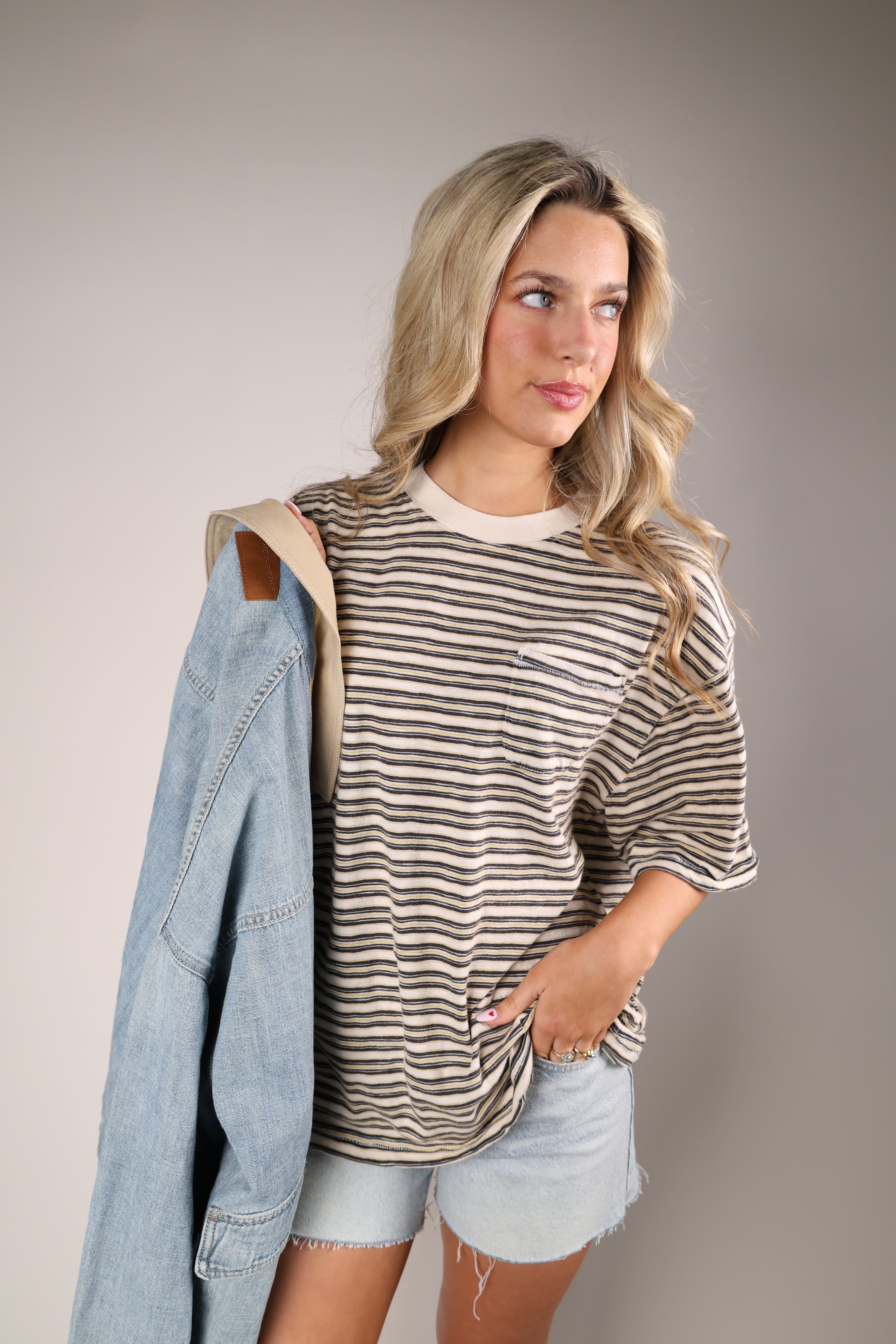 All Love Stripe Pocket Tee | Tops | Shear Boutique