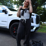 Casual women’s sweatshirt and pants set for travel, errands, and everyday wear