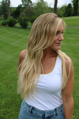 Jaidynn Rib Tank - White