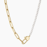 Florence Pearl Chain Necklace - Gold