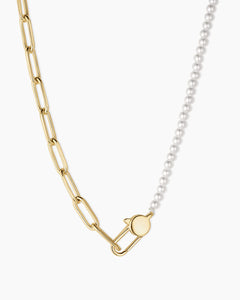 Florence Pearl Chain Necklace - Gold