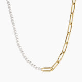 Florence Pearl Chain Necklace - Gold