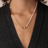 Florence Pearl Chain Necklace - Gold