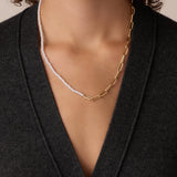 Florence Pearl Chain Necklace - Gold