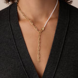 Florence Pearl Chain Necklace - Gold