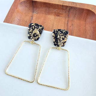 Ariana Earrings - Black Gold Flake // Holiday, Christmas, Gifts