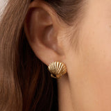 Shell Statement Studs - Gold